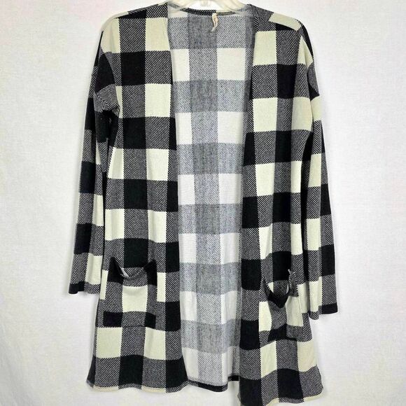 Beeson River Large Buffalo Plaid Open Front Cardigan - Picture 1 of 6